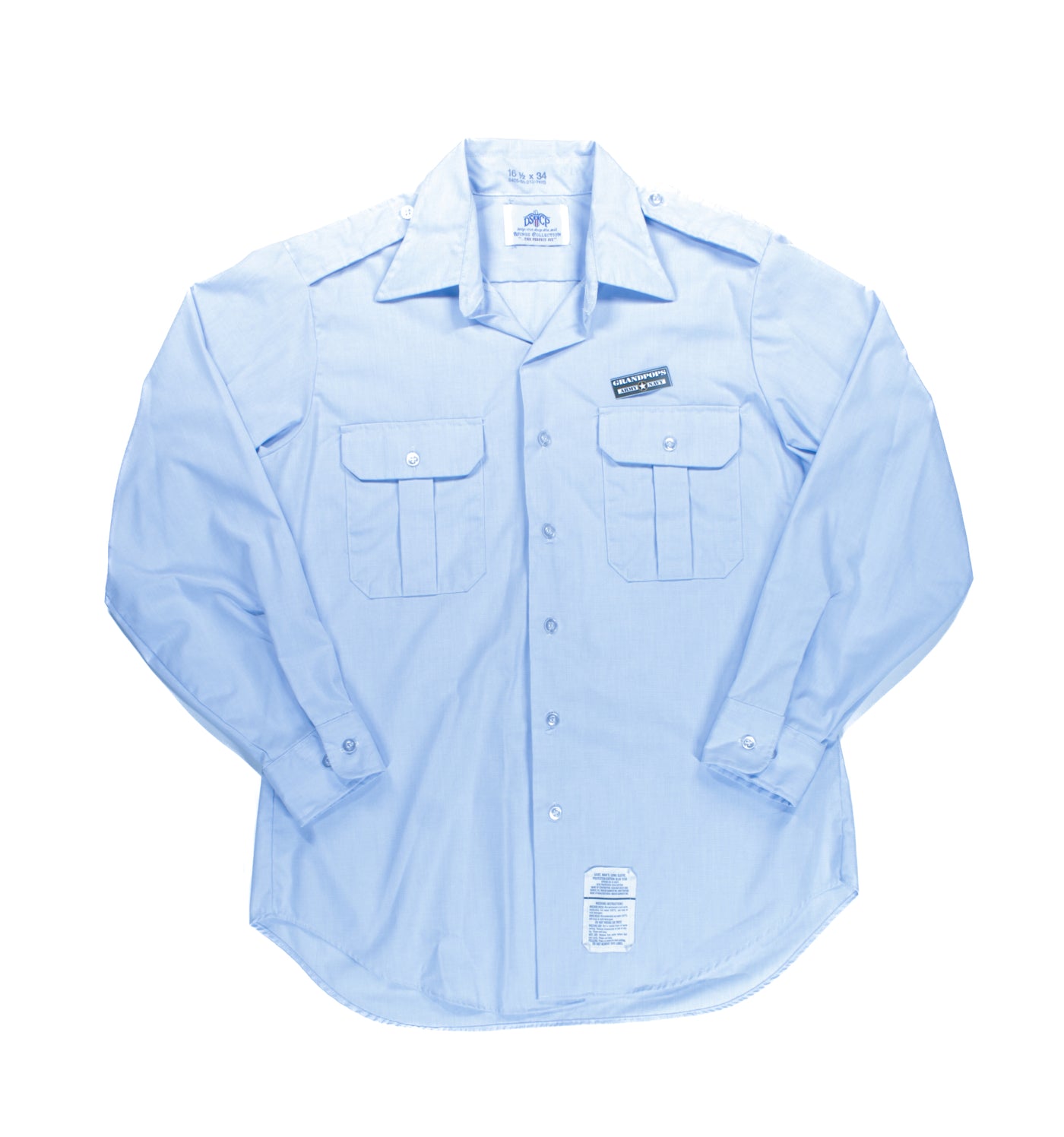 U.S. Air Force Man's Long Sleeve Blue 1150 Poly/Cotton Class A Dress Shirt used 16 1/2" x 36" U.S. Air Force Man's Long Sleeve Blue 1150 Poly/Cotton Class A Dress Shirt used 16 1/2" x 36"