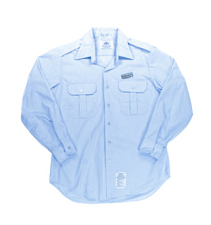 U.S. Air Force Man's Long Sleeve Blue 1150 Poly/Cotton Class A Dress Shirt USED
