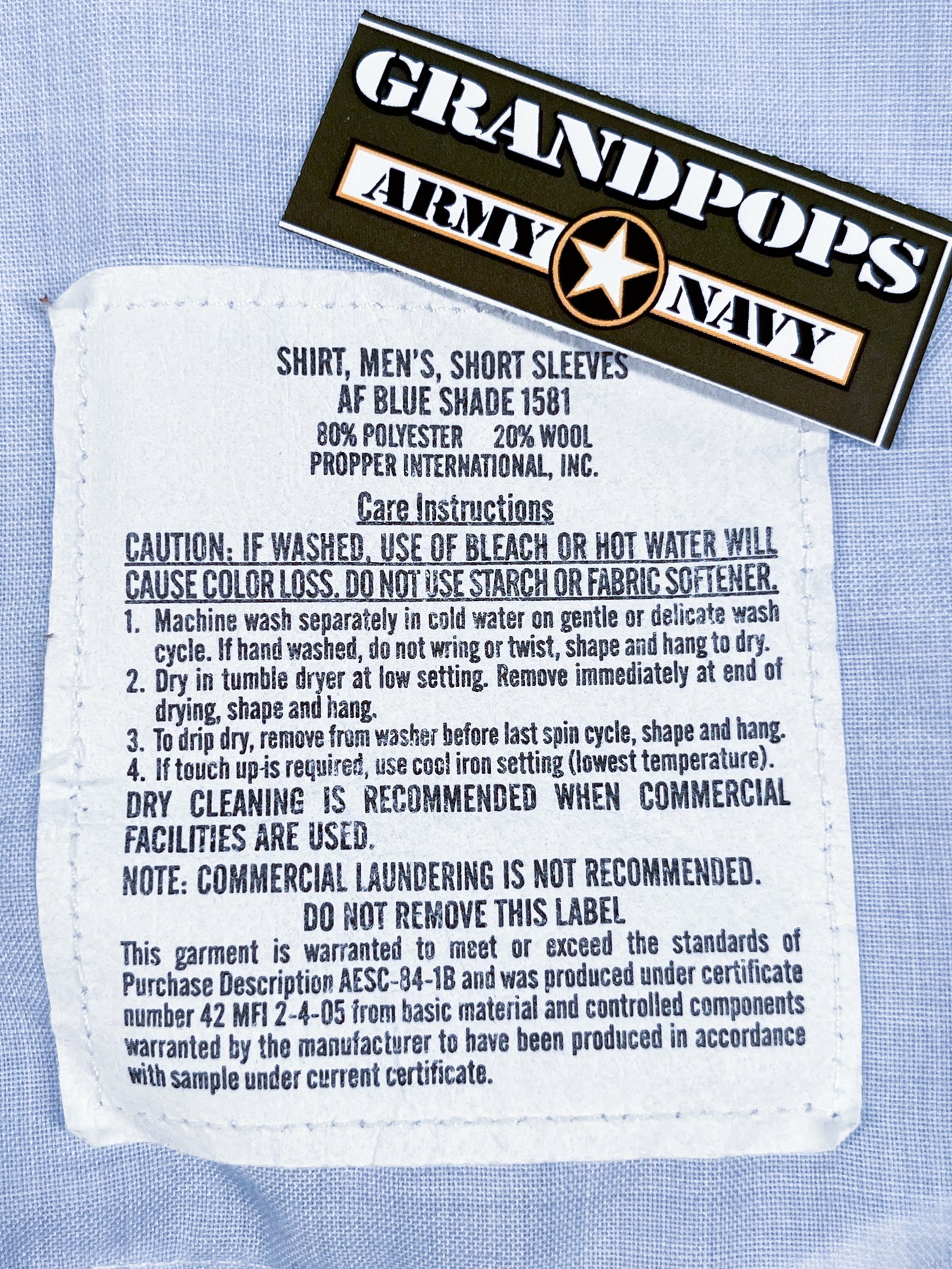 U.S. Air Force Man's Short Sleeve Blue 1581 Poly/Cotton Class A Dress GRANDPOPSARMYNAVY U.S. Air Force Man's Short Sleeve Blue 1581 Poly/Cotton Class A Dress GRANDPOPSARMYNAVY
