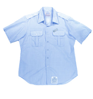 U.S. Air Force Man's Short Sleeve Blue 1581 Poly/Cotton Class A Dress Shirt USED