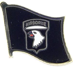 Airborne Flag Black/Silver Pin