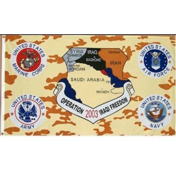 Operation Iraqi Freedom 2003 All Branch Camo Flag 3' x 5'