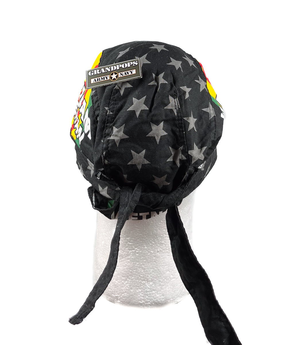 Black Vietnam Veteran Ribbon Bar Flag 100% Cotton Durag Head