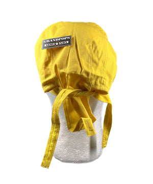 Yellow Don't Tread On Me  100% Cotton Durag Head Wrap W/ Terrycloth Sweatband