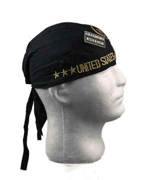 Black USMC Insignia W/ Stars 100% Cotton Durag Head Wrap