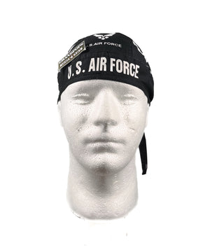 Black U.S. Air Force Insignia 100% Cotton Durag Head Wrap