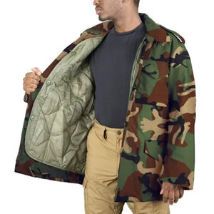 M81 Woodland Camo 50/50 NyCo Twill M65 Field Jacket PROPPER