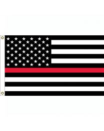 Thin Red Line American Firefighter Flag