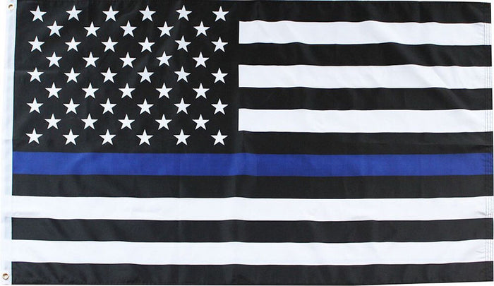 Thin Blue line American Flag 3' x 5'