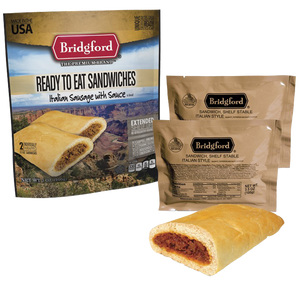 Bridgford Foods MRE Italian Sausage W/ Sauce FRESH Sandwich 2 Pack USA MADE