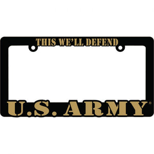 Black Plastic U.S. Army License Plate Holder