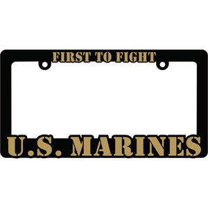 Black Plastic U.S. Marine Corps License Plate Holder