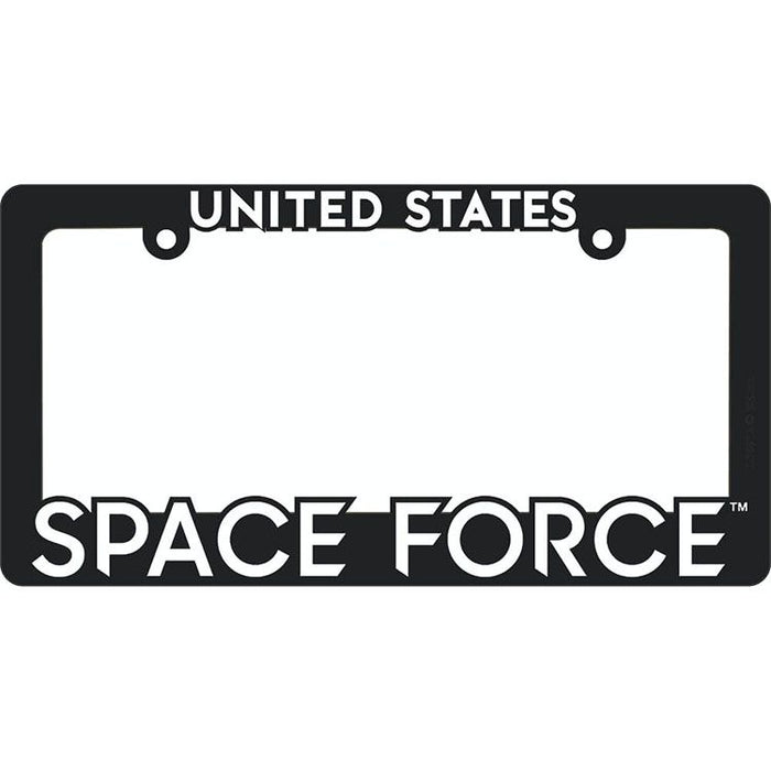 Black Plastic U.S. Space Force License Plate Holder