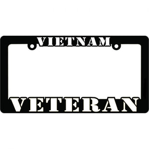 Black Plastic Vietnam Veteran License Plate Holder