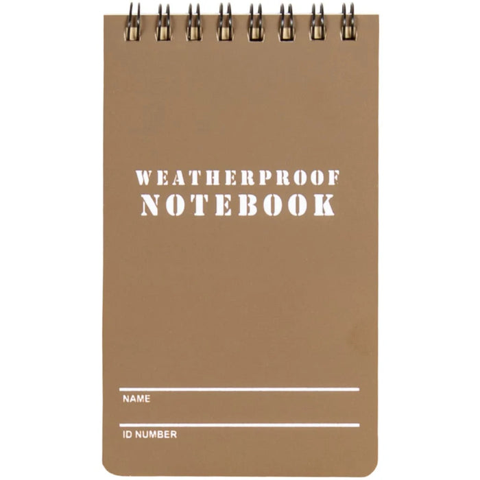 Coyote Brown Weatherproof Note Book 3" X 5"