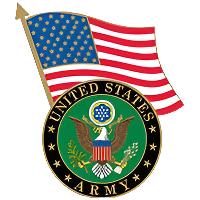 U.S. Army W/ USA Flag Pin