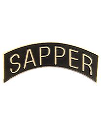 Army Sapper Tab Silver/Black Pin