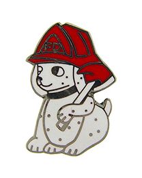 Fire Dog with Axe Pin