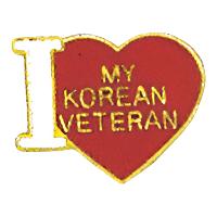 I Heart My Korean War Veteran Pin