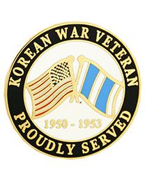 Korean War Veteran 1950-1953 Proudly Served Pin