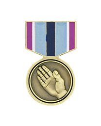 Vintage Humanitarian Service Medal Ribbon Pin