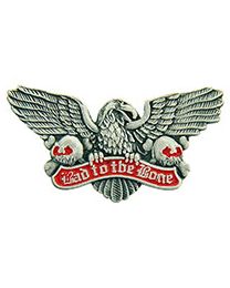 Bad To The Bone Eagle Skulls Pin