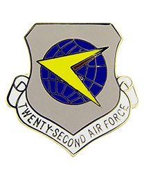 USAF 22nd Air Force Shield Pin