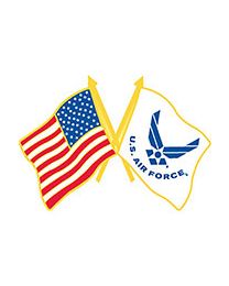 USAF Small USA/USAF Gold Flag Pin