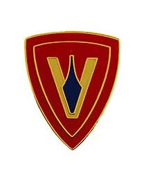 USMC 5th Marine Division Yellow/Red Pin