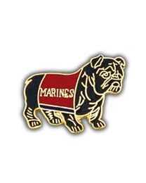 Marines Bulldog Black/Gold Pin
