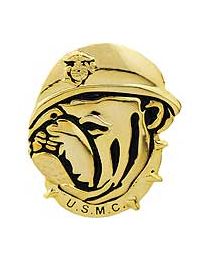 USMC Bulldog Emblem Gold Pin