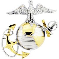 USMC EGA E2 Left (1 5/8") Gold/Silver Pin