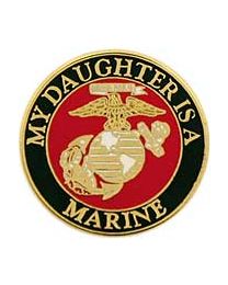 USMC Logo (My Daughter Is A Marine) Gold/Black Pin