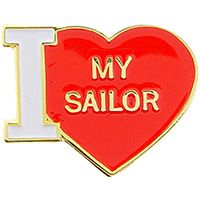 USN I Heart My Sailor Pin