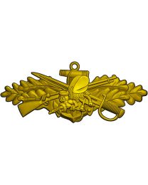 USN Navy Seabees Gold Combat Warfare Officer Pin