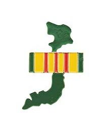 Vietnam Service Ribbon Map Pin