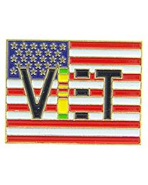Vietnam Veteran USA Flag Pin