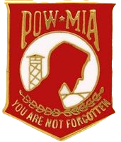 POW-MIA Red/Gold Pin