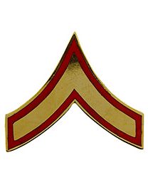 USMC E-2 Private First Class Red/Gold Rank Pin