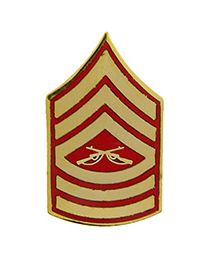 USMC E-8 Master Sergeant Red/Gold Rank Pin