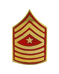 USMC E-9 Sergeant Major Red/Gold Rank Pin