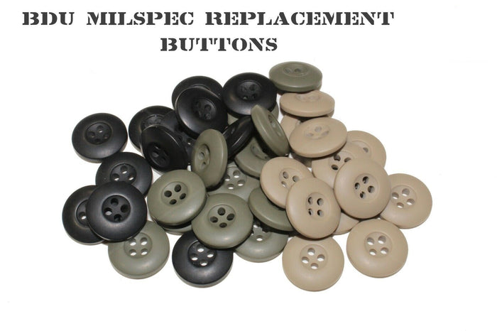 Military BDU Buttons: Choice Of Different Colors OD Green/ Black/ Khaki