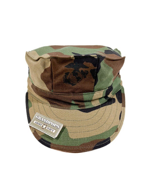 USMC M81 Woodland Cap 8 Point 2 Ply Top Stitch With EGA Size XSmall