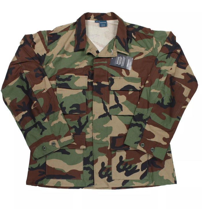 M81 Woodland Camo 100% Cotton Rip-Stop BDU Jacket PROPPER