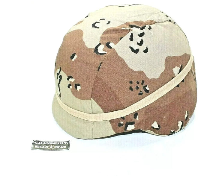 U.S Desert Storm Chocolate Chip Camo PASGT Helmet Cover & Cat Eye Band