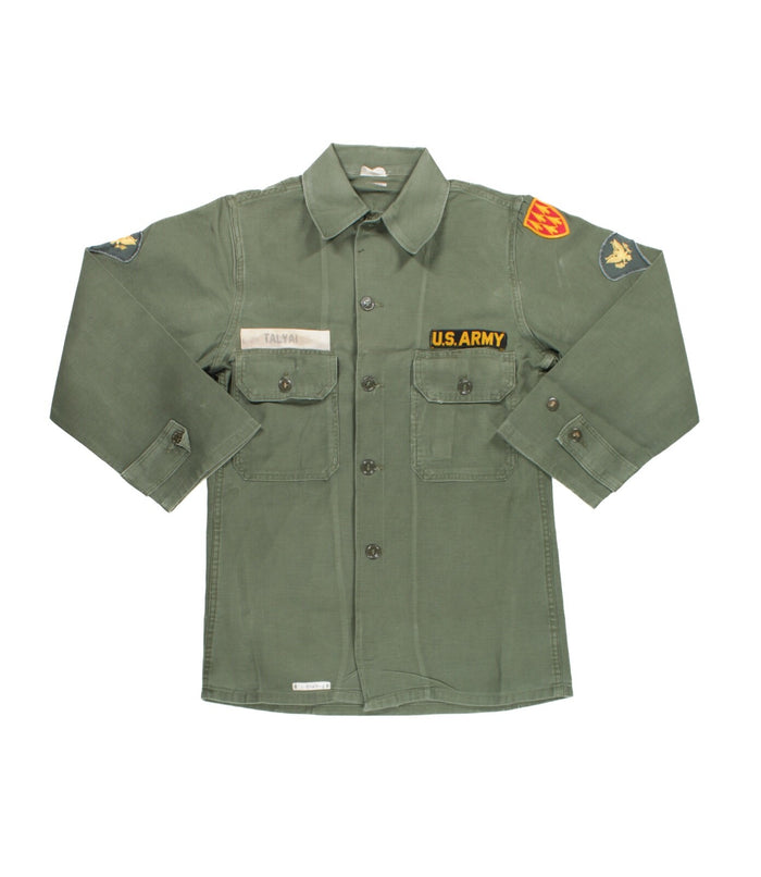 U.S. Vietnam War Original Early P63 Sateen Cotton OG-107 Utility Shirt