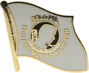 POW-MIA (You Are Not Forgotten) White/Gold Flag Pin