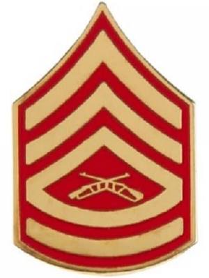 USMC E-7 Gunnery Sergeant (3/4") Red/Gold Rank Pin