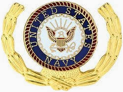 USN Navy Logo Gold Wreath Pin