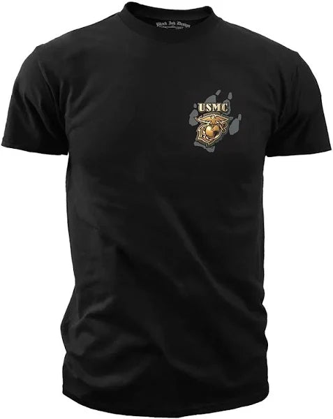 Black USMC Bulldog T-Shirt